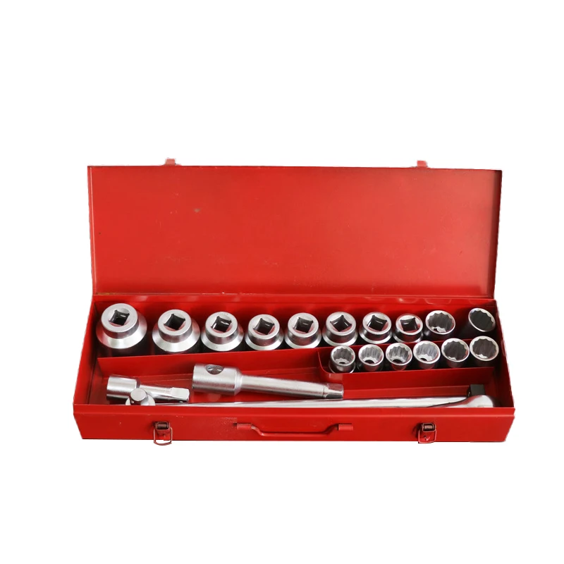 21pcs 12 points Metric 19mm-50mm Cold Forging Socket Wrench Set for Vehicle Machine Repair