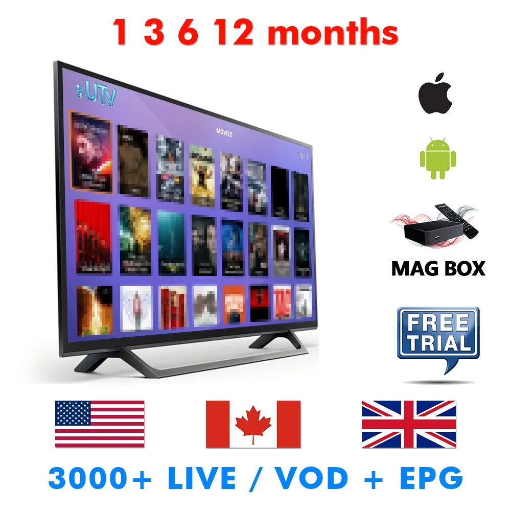 Панель перепродажи Iptv Android Box учетная запись бесплатный тест Apk M3u для Smart