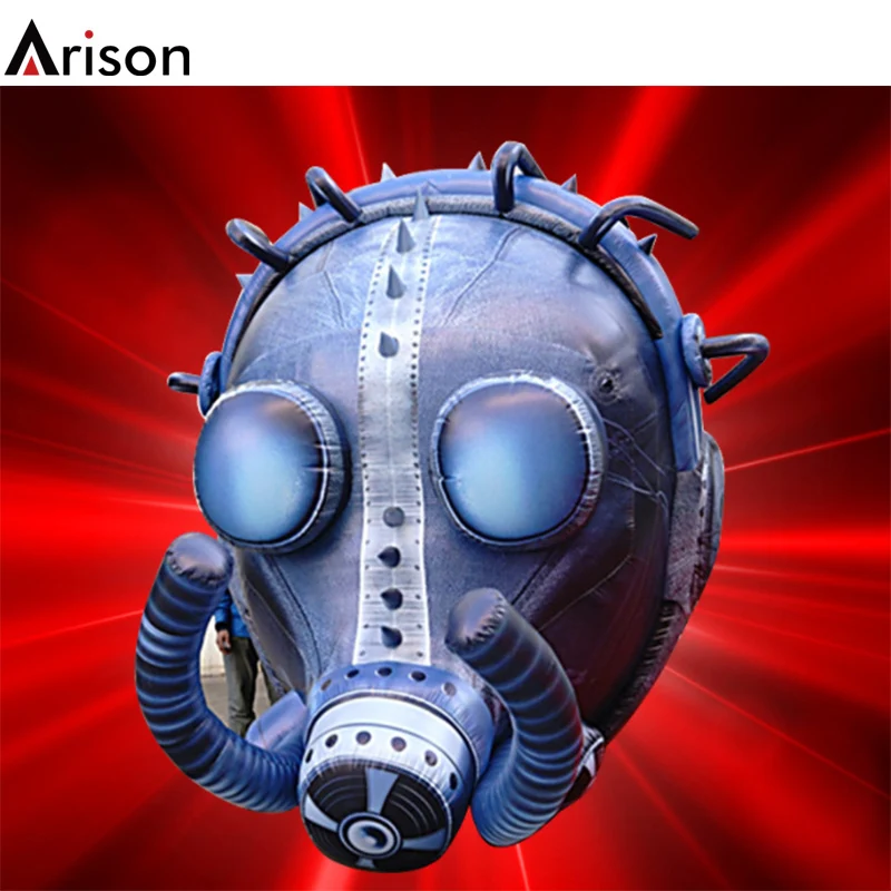 Halloween theme OEM custom huge oxford cloth inflatable gas mask for inflatable cartoon model