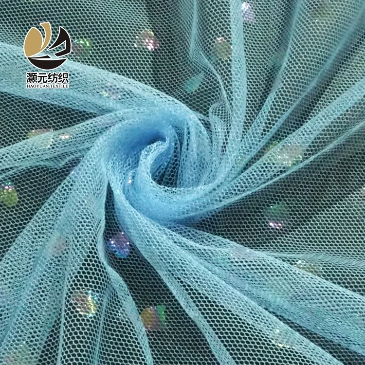 Colorful small love bronzing children clothing foil elastic mesh tulle fabric india