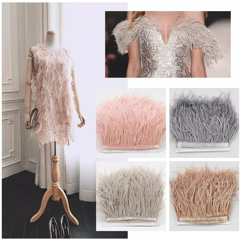 GU102 feather trimming with satin ribbon tape for sale