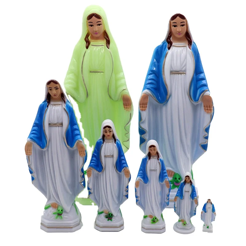 Religious Crafts Virgen Mary Statue Jesus Statue plastic Statue Of Mother Mary Luminous in the darkness