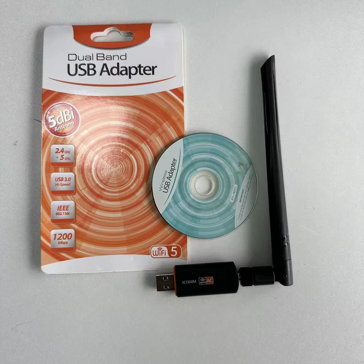 1200M dual band USB wireless network card 2.4G/5.8G computer wireless USB WiFi receiver transmitter