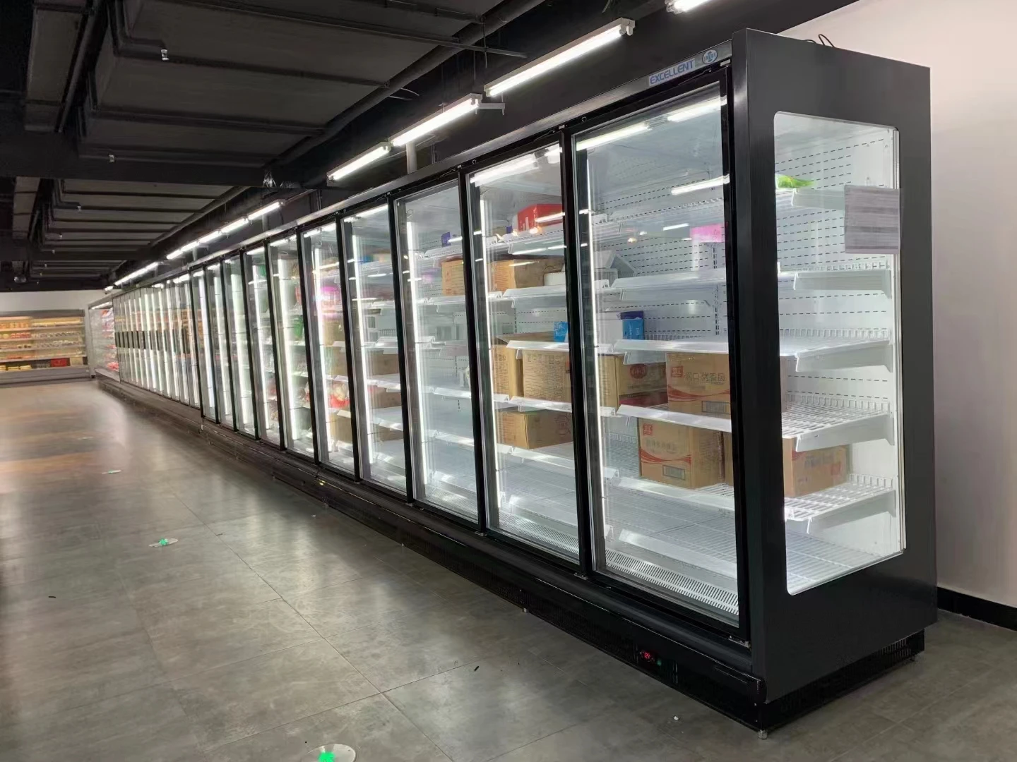 stand supermarket display freezer with best price fast cooling commercial freezer