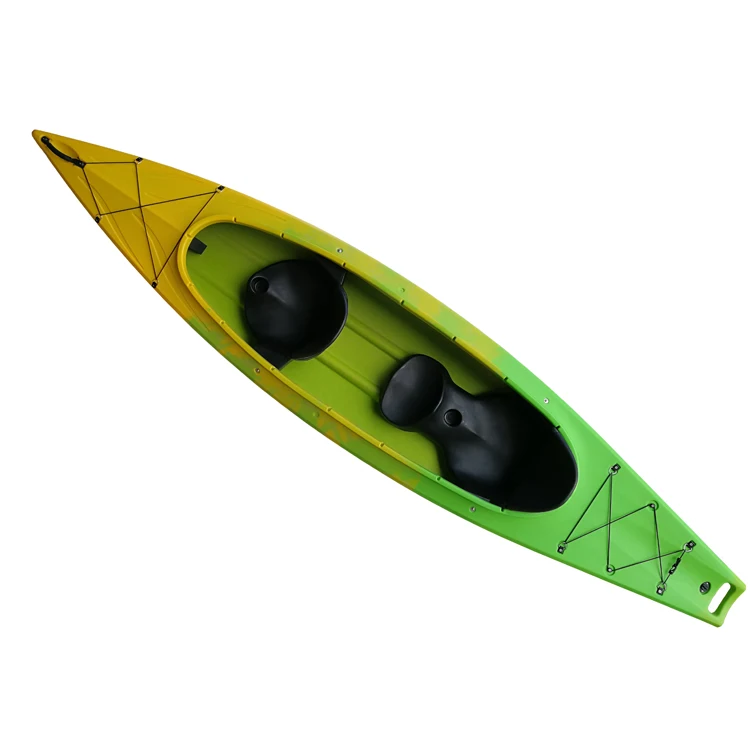 A High Quality Kayak Double  Canoe Rowing Boats Pedal 2+1 Seats Leisure LLDPE Kayak double sit in kayak