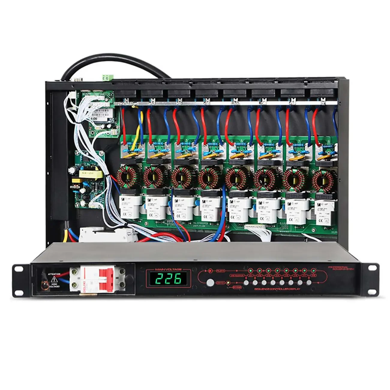 HG8 Professional stage 8 Channels Digital Power Sequencer with RS232 Interface Network Control Function