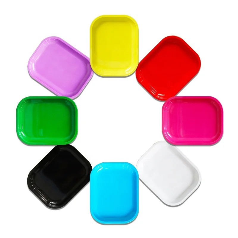 Wholesale Custom logo 180*140mm|270*160mm Metal Tinplate Rolling Tray Service Tray