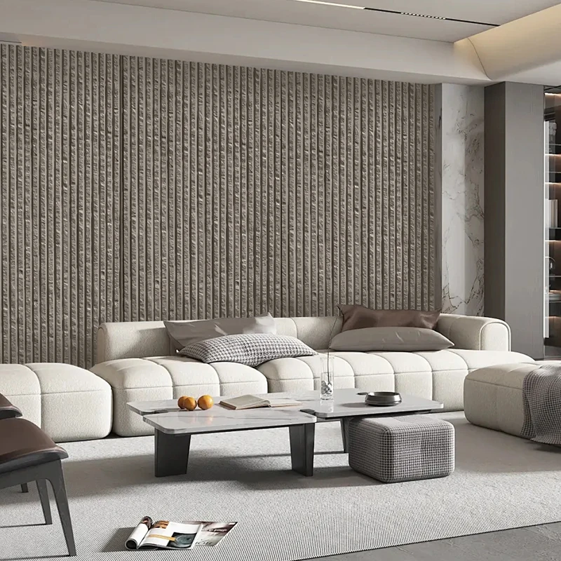 Hight quality Faux Artificial big slab  PU fluted square grille stone Polyurethane foam wall panel building materials