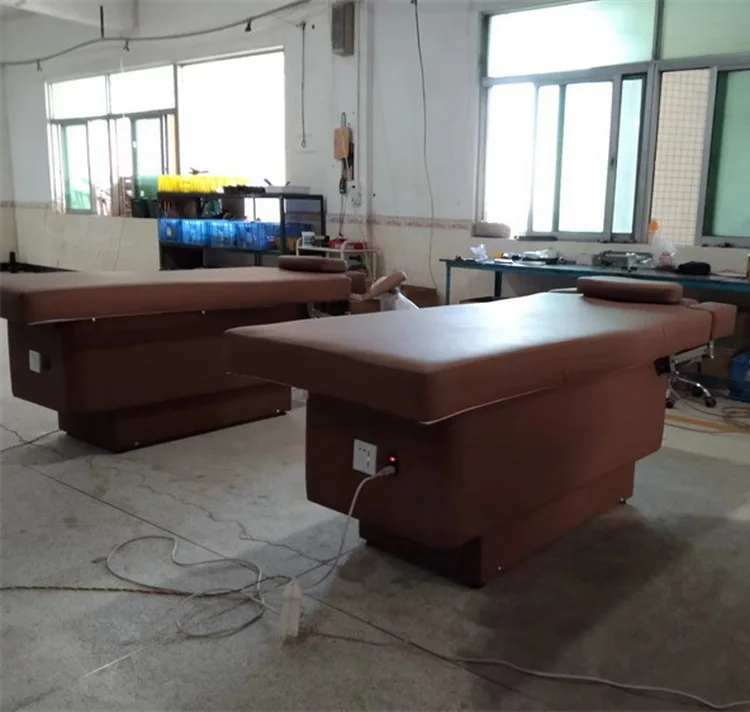 Kisen Manufacturers Wholesale Price Three Motor Electric Spa Facial Treatment Massage Table With Adjustable Hand Pillow