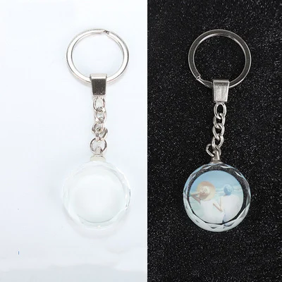 Wholesale Sublimation Blank Crystal Keychains Custom Logo Crystal Glass Keychain