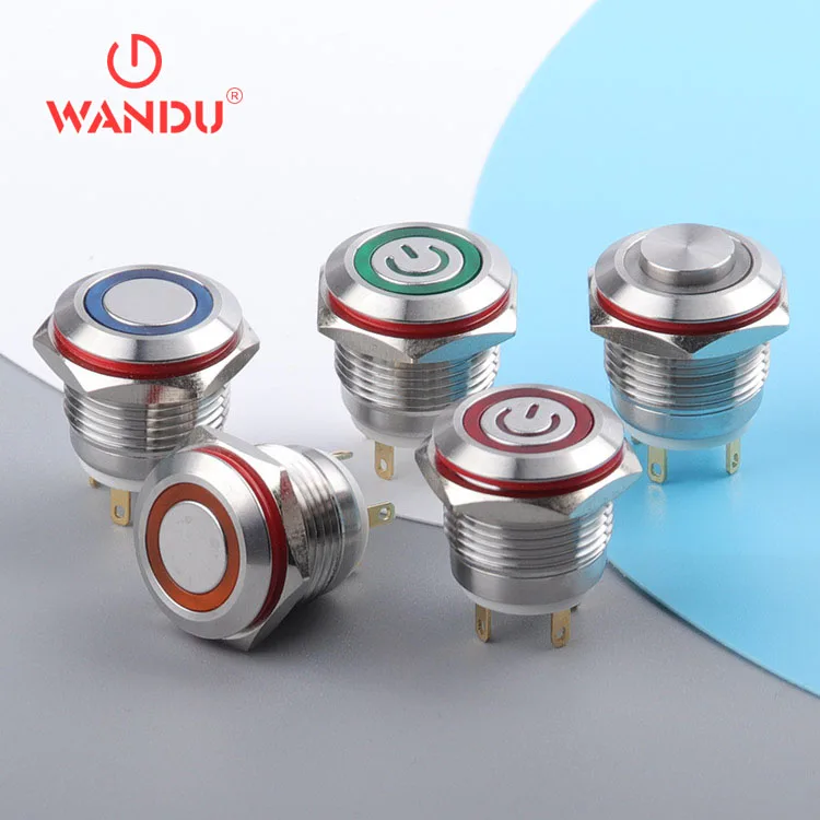16mm 4pin high with ring light 3.3V 5V 12V 24V button switch emergency button