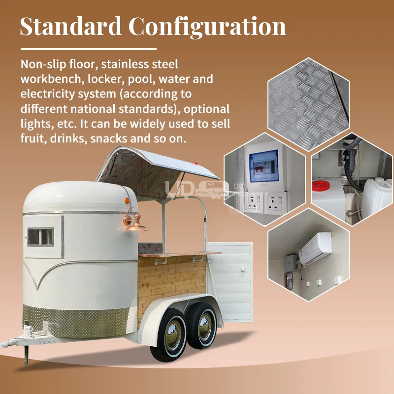 UrDream Small Buffet Bakery Shop Street Food Cart Trailer With American Standard Mobile Food Dining Car Mobile Bar Trailers