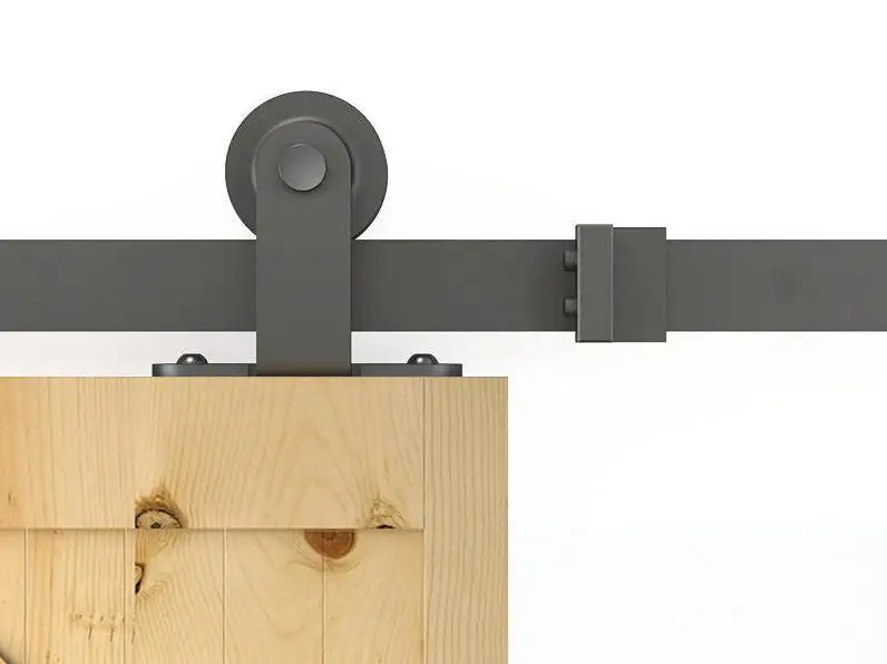 
competitive factory price black coated China factory sliding wooden barn door hardware rail and kit 