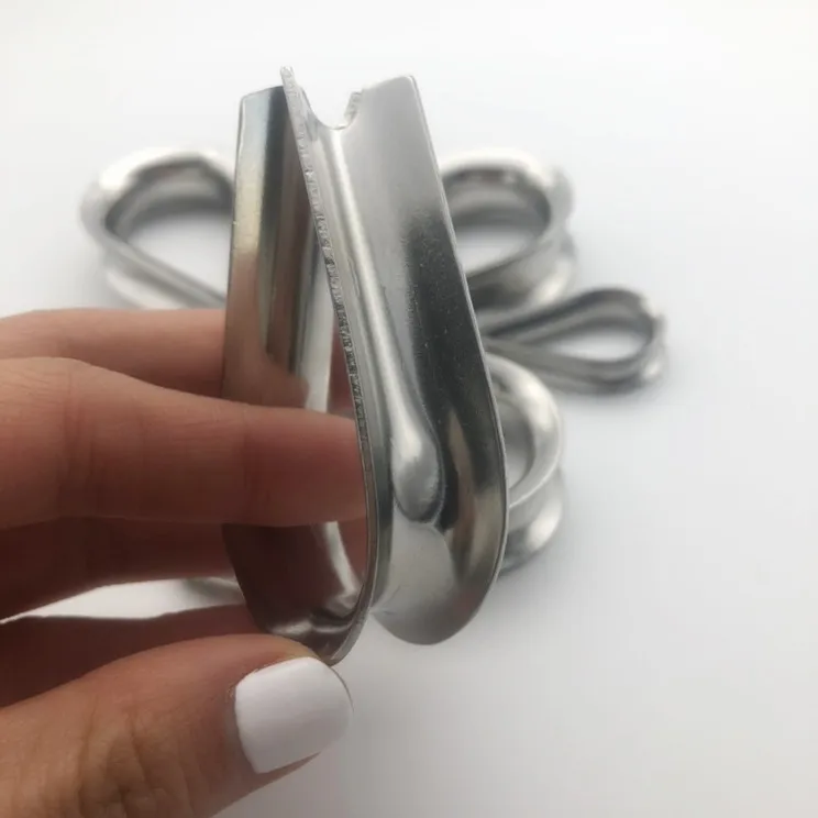Factory Standard Duty Stainless Steel Wire Rope Thimble Clevice 304 316L Stainless steel wire rope chicken heart ring