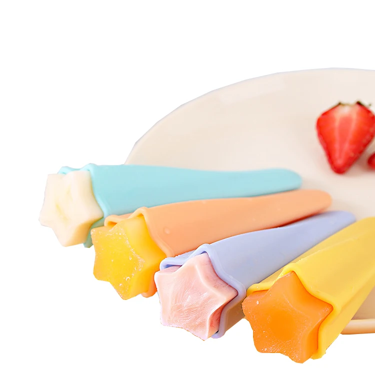 Factory Bpa Free Eco-friendly Reusable Easy Release Ice Pop Maker Silicone Popsicle Ice Cream Mold With Lid