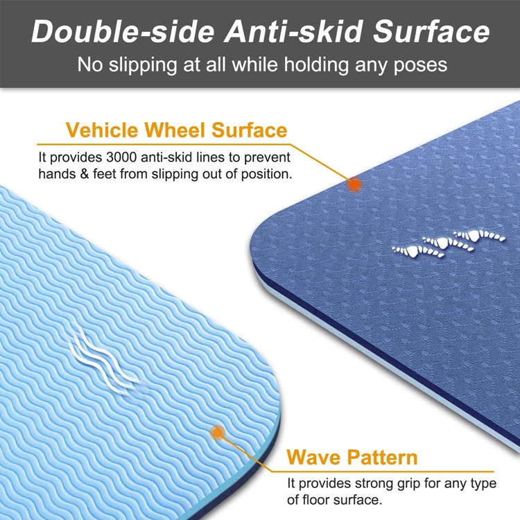 2024 New OEM custom 183*61cm Eco Friendly Non-Slip Fitness Exercise TPE Yoga Mat