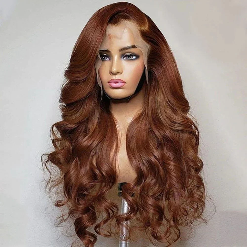 13x4 Body Wave Lace Front Wigs Chocolate Brown Front HD Swiss Lace Wig Dark Brown 100% Human Hair For Women