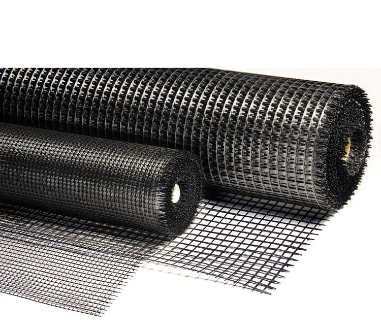 High modulus of elasticity biaxial fiberglass geogrid with high adhesion strength pavement Reinforcement