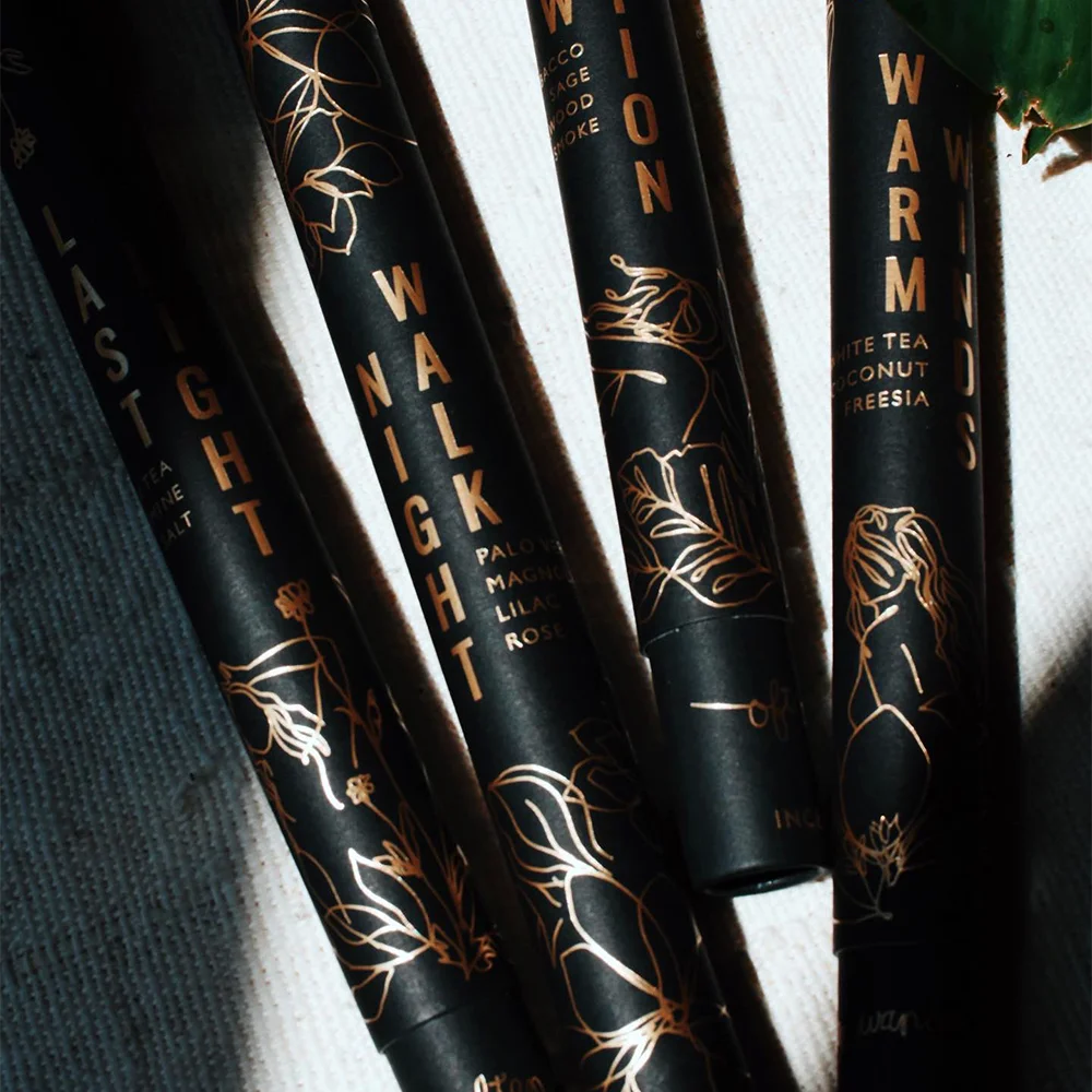 Eco-friendly customized design round paper tube packaging for incense custom packaging tube Biodegradable cylinder packaging