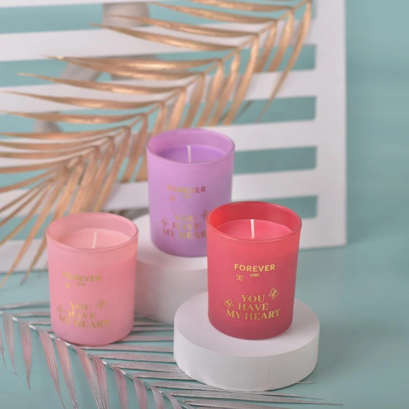 Frosted Glass Candle Soy Wax Aroma Candles Scent Gift Birthday Wedding Gifts With Foil Printing For Guests