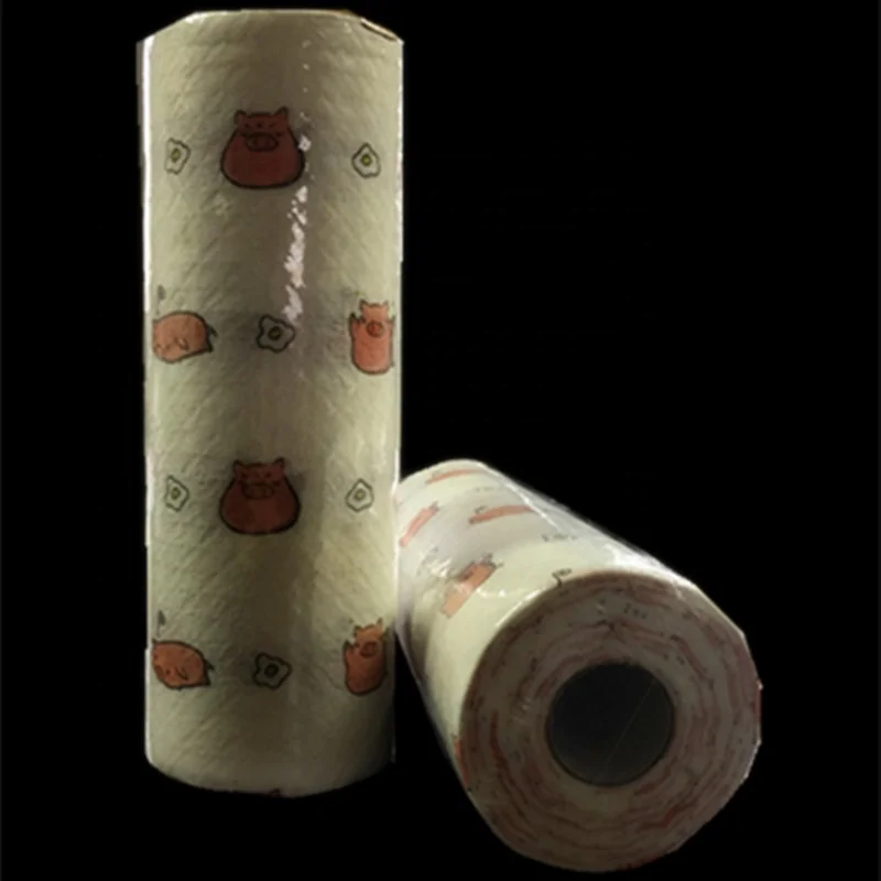 New design reusable 3-color printed checkered lazy kitchen dish wet and dry wipes