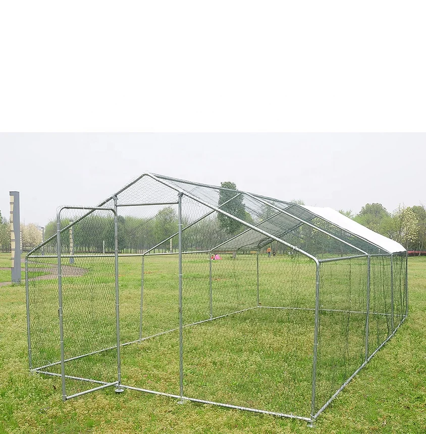 Extra Large Metal Chicken Coop Walk in Poultry Cage Hen Run House Rabbits Habitat Cage Spire Shaped Coops with Waterproof