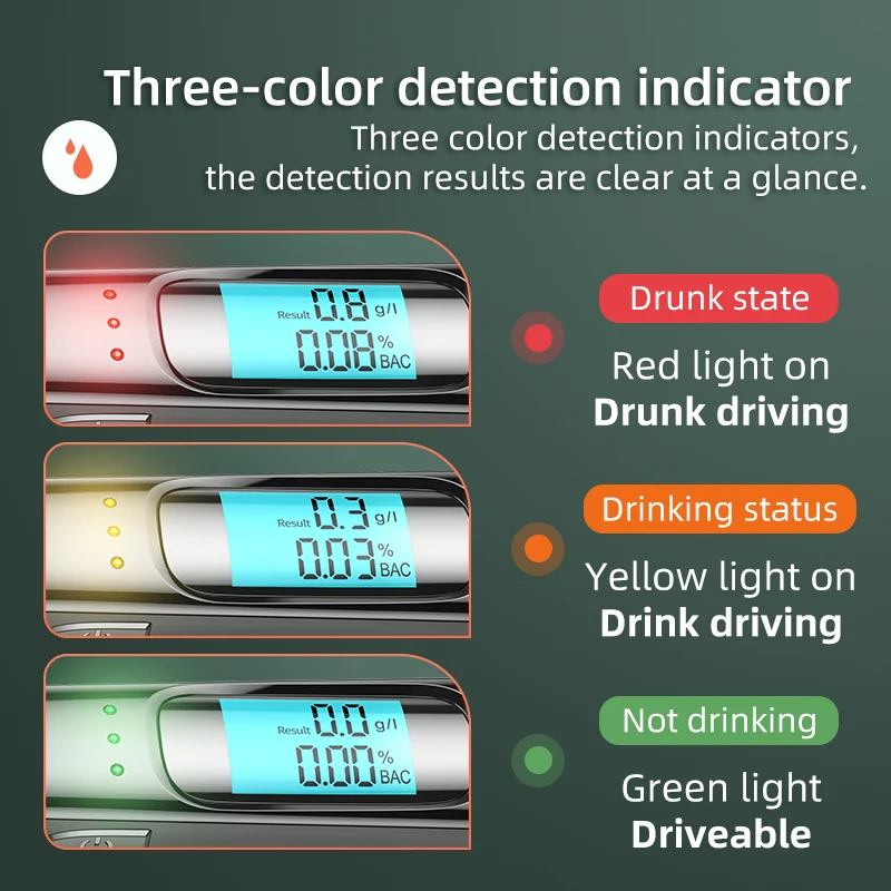 Factory Professional C09 Breath Alcohol Tester Rechargeable High Accuracy Led Screen Digital Display Alcohol Detector