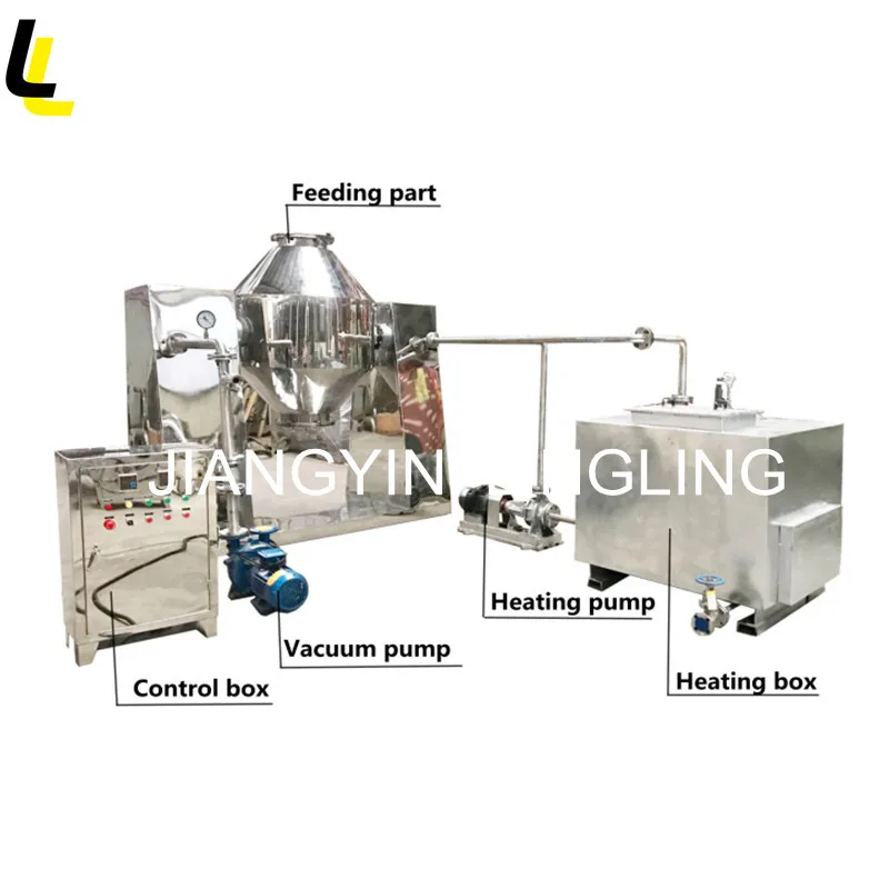SZG Chemical Silicagel Powder Double Cone Rotary Vacuum Dryer Drying Machine Manufacturer rotary vacuum mixer dryer