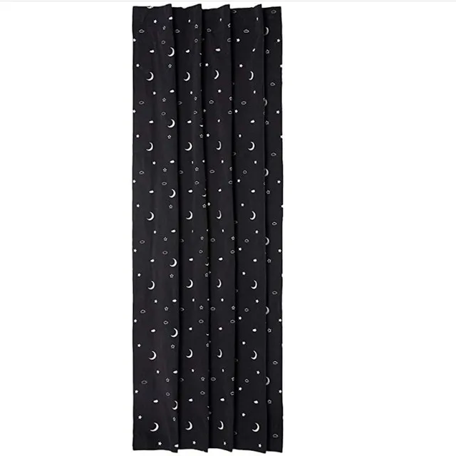 Printed Temporary Blind Portable Blackout Suction Cup Travel Window Curtain Made in China Kid Moon and Star % Polyester 100