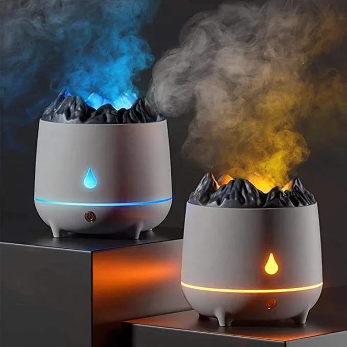 Flame Air Diffuser Volcano Aroma Machine Mist Maker Fragrance Freshener Ultrasonic Oil Humidifier Volcano Diffuser