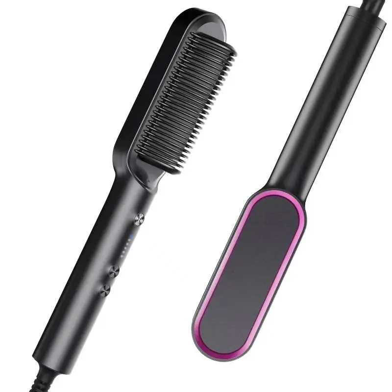 5 Temp 20s Fast Heating and Anti-Scald Matte Black new hot iron electric comb portable hair straightener  for Women