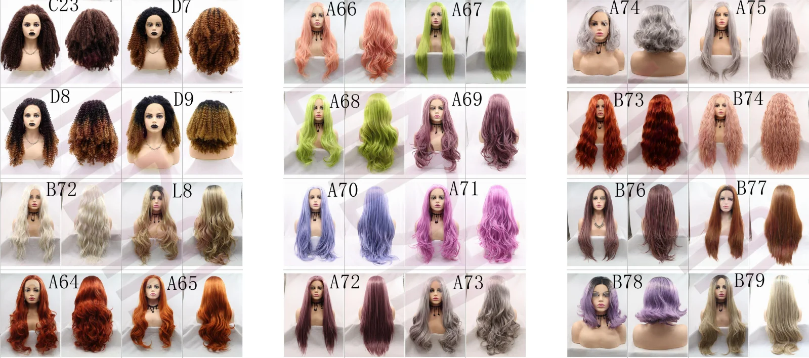 Platinum Blonde Ombre Purple Synthetic Lace Front Wig for Black Women Long Wavy Wigs Heat Resistant Fiber Hair