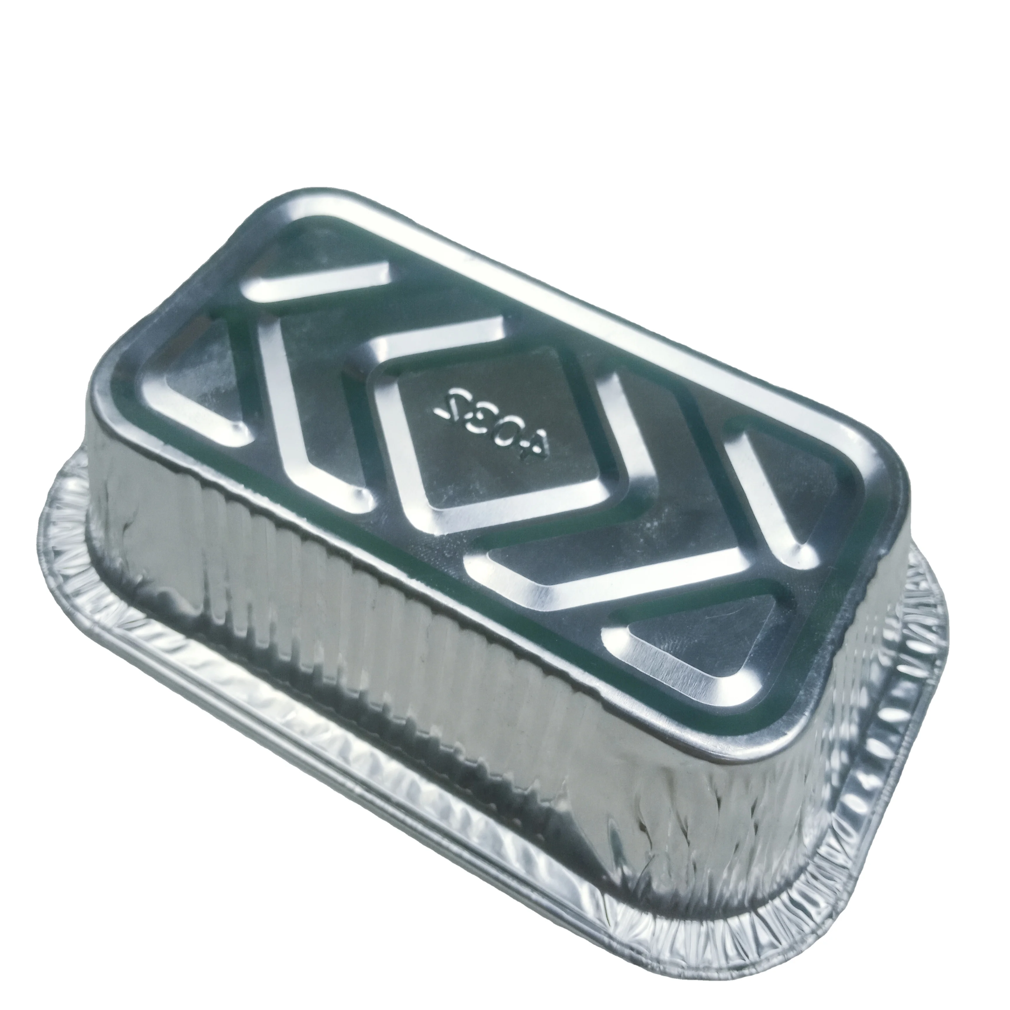 SGS recycle aluminum food packaging container 136*85*36mm 250ml disposable foil tray food takeout service foil container