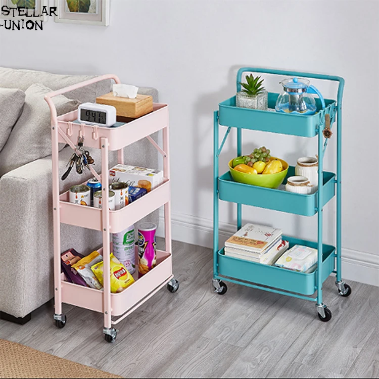 hand carts & trolleys rolling utility storage cart kitchen hand push food utility trolley cart