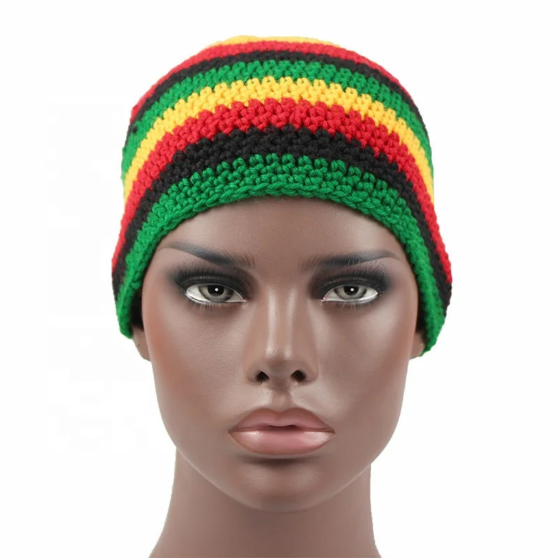 Unisex Men Knitted Reggae Hat Handmade Hat Winter Warm Acrylic Hat