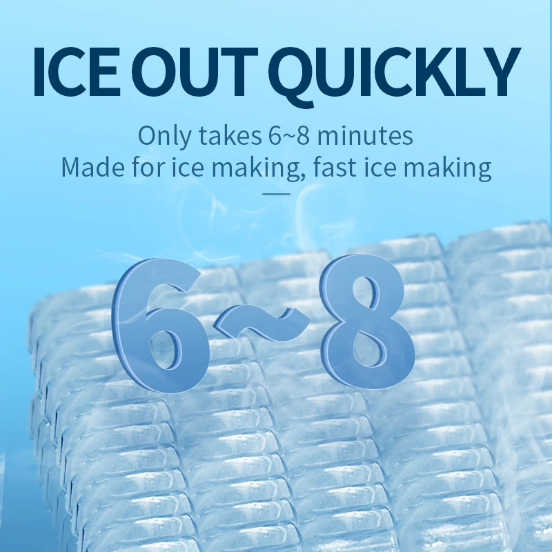 Automatic Household Mini Portable Ice Maker Machine Freestanding Automatic Liquid Freezer Ice Generator