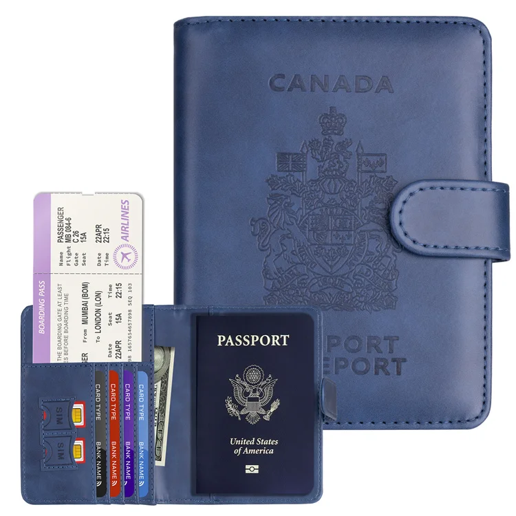 Canada Rfid Blocking Passport Covers Travel Bag Document SublimationPassport Holder With Clasp