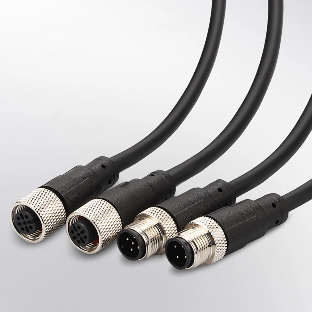 1M Straight Industrial Female to Male Custom M12 Waterproof Cables