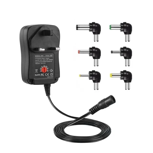 3V 4.5V 6V 7.5V 9V 12V 1.5A Adjustable Voltage 30W Universal Power Supply Adapter DC 3V 12V