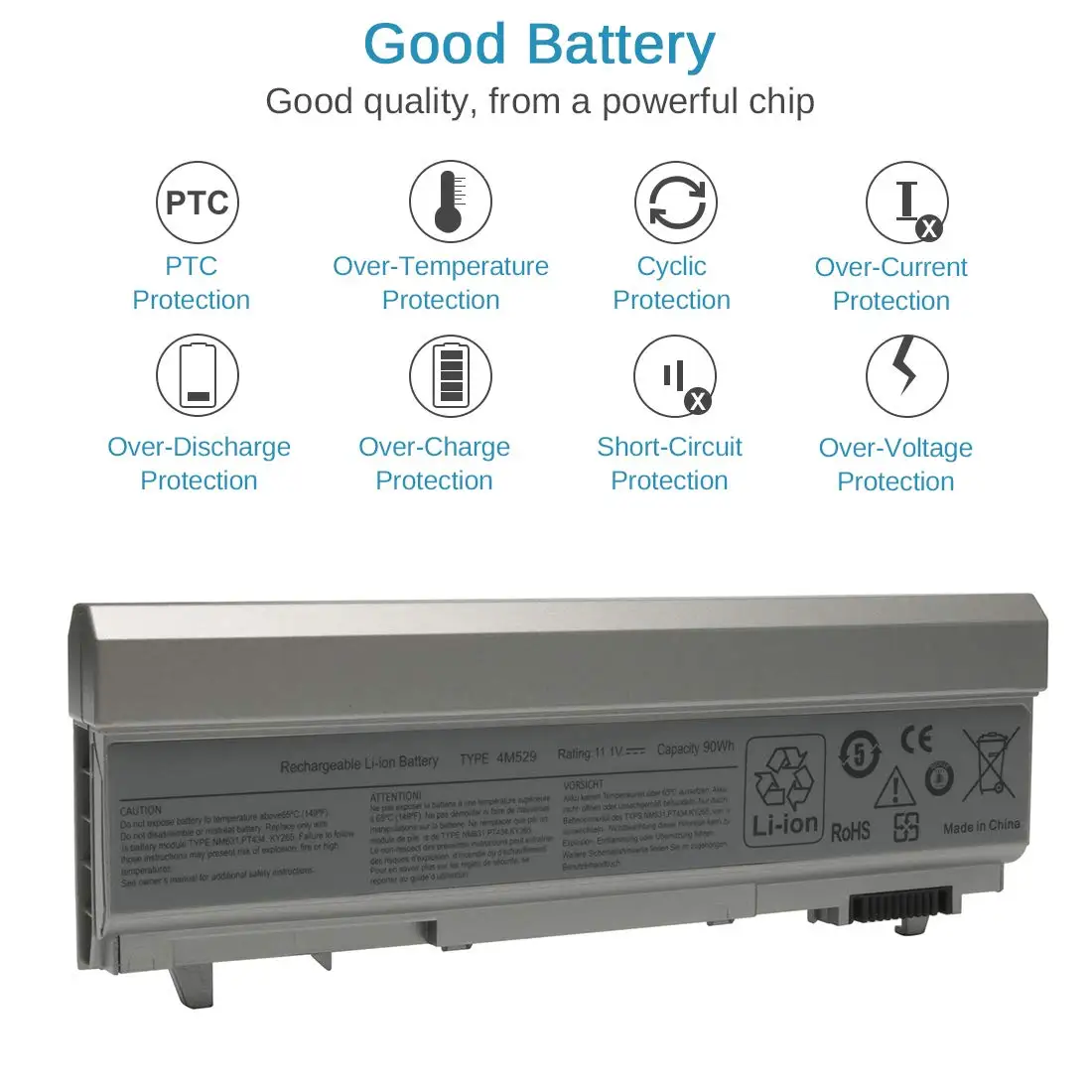 5200mah Battery For Dell Latitude E6400 E6410 E6500 E6510 Precision M4400 M4500 M6500 Laptop Battery Replacement
