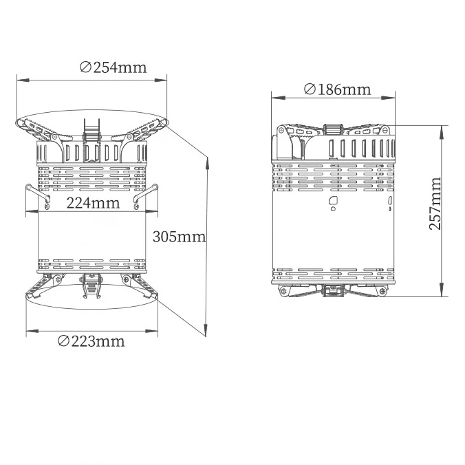 Outdoor Portable Wood And Gas Stove Stainless Steel Camping Picnic Smokeless Wood Stove