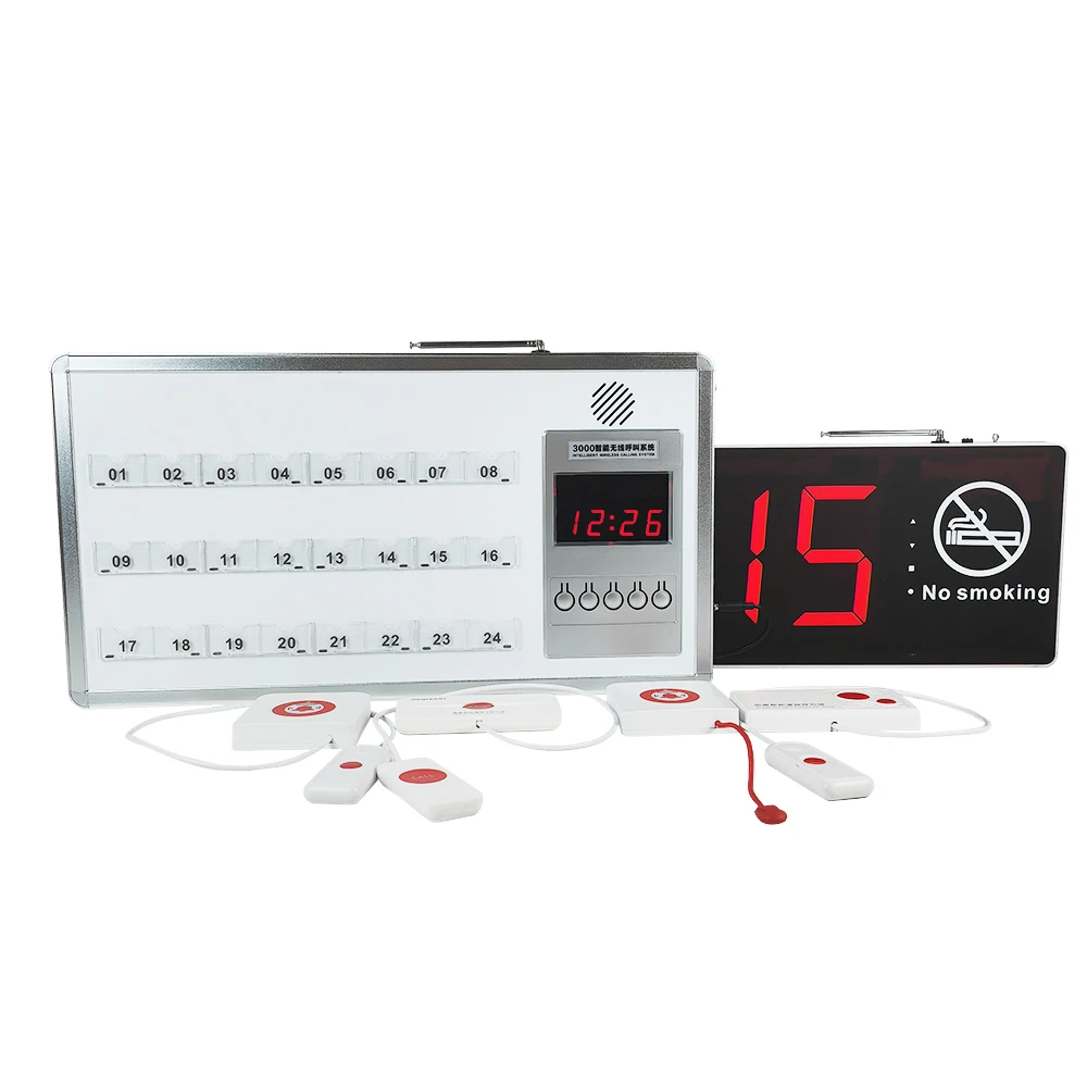 Hospital Clinic Nursing Home Caregiver Patients Emergency Pager Call Bell Buttons and Panel Wireless Calling System