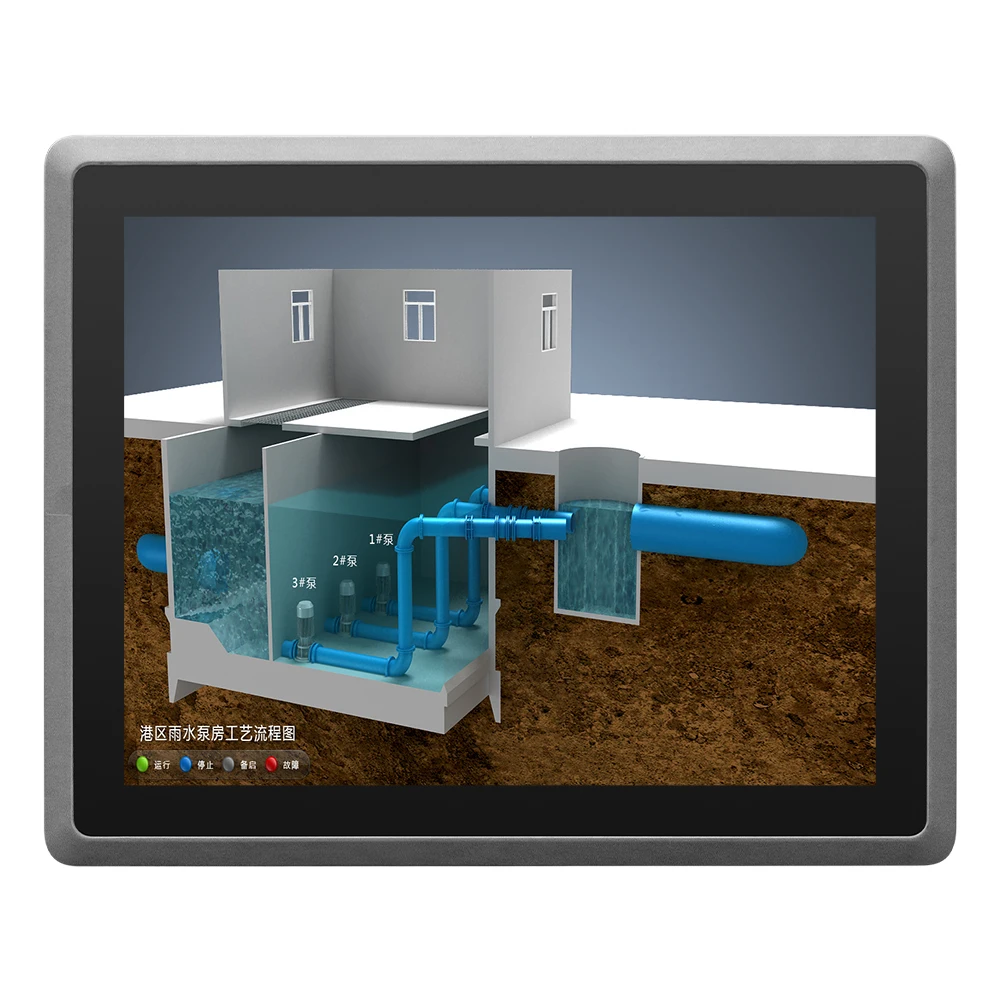 Fanless ip65 ipc 15 inch VESA wall mount or embedded computer industrial touch panel pc