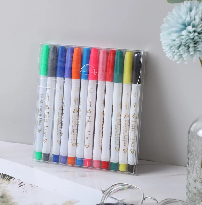 Large Capacity Non Washable Permanent  Non Toxic Child Safe Art Fabric Marker For Canvas Bags Sneakers T-shirts