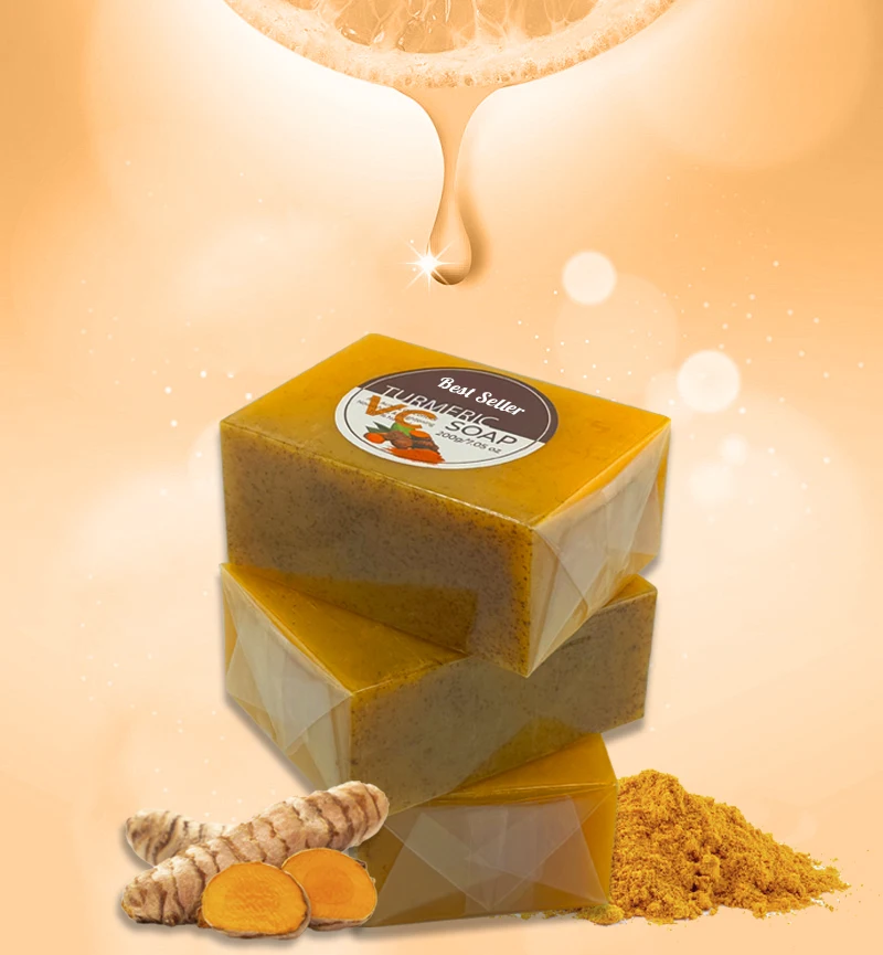 Best pure organic turmeric handmade bar soap brightening cleansing soap beauty soap for glowing skin