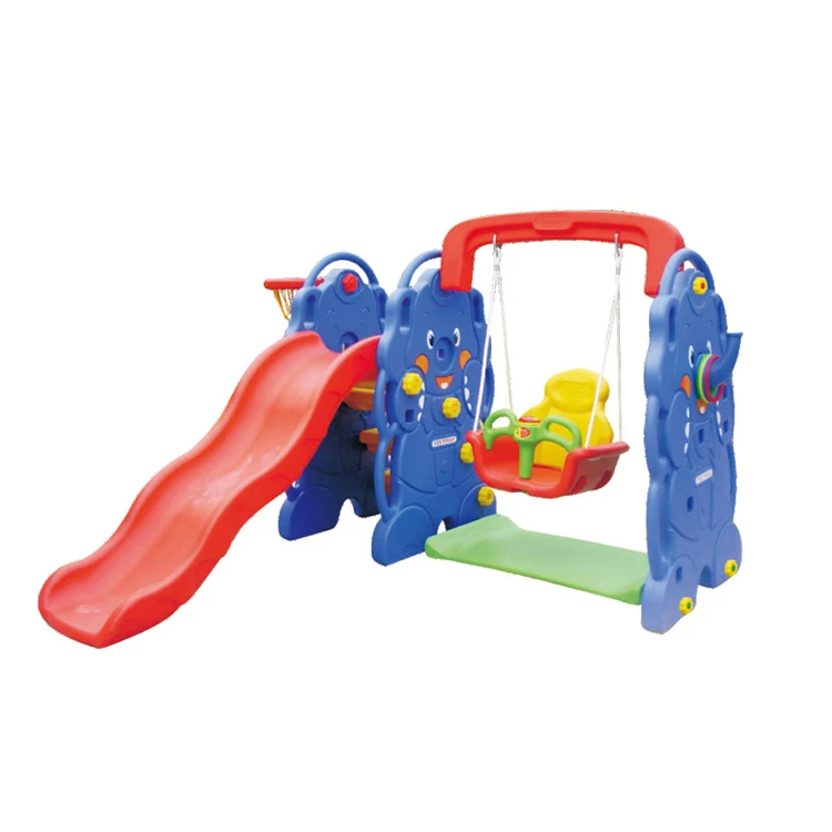 Kindergarten Children Indoor Playground Equipment Slide and Swing Set Combination Plastic 2 Kids Custom with Ball Pool 1-5 Years