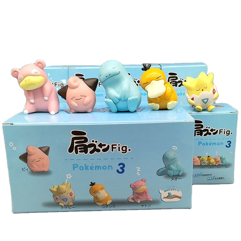 Pokemones Shoulder Figures Meowth Kata Zun Fig Sleeping Munchlax PVC Toys Rowlet Gengar Surprise Blind Box for Capsule Toys