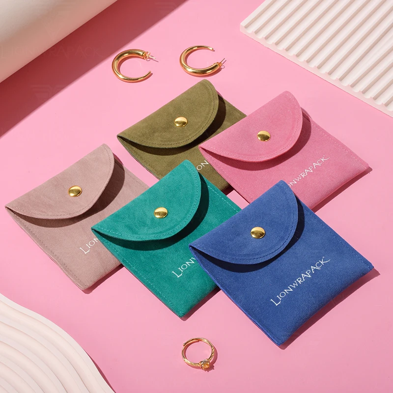 Lionwrapack Wholesale OEM Custom Printed Microfiber cotton Gift Necklace Jewelry Packaging Bag Pouch