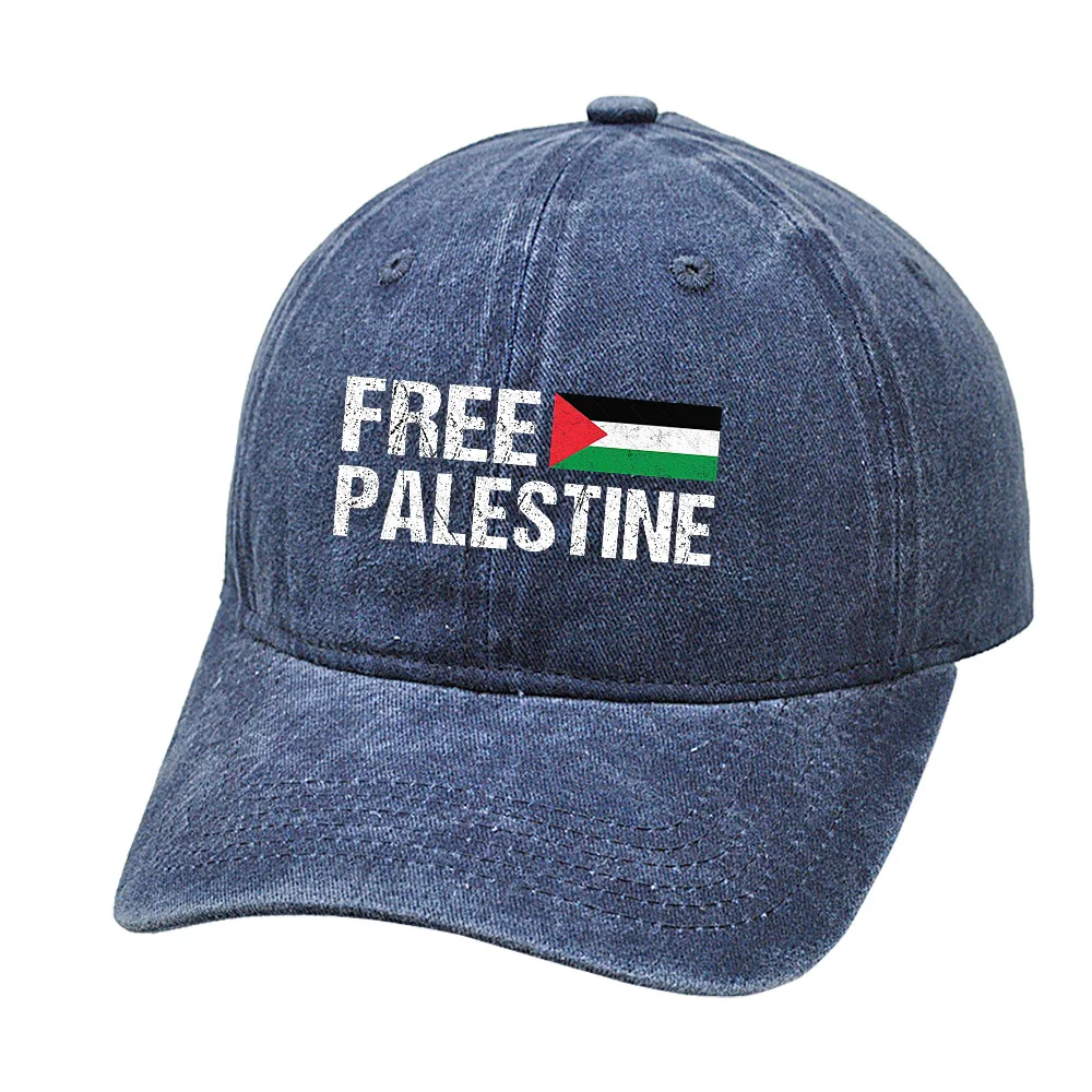 New Design Adjustable Embroidered Cotton Baseball Cowboy Hat Palestine Hat with Wide Brim