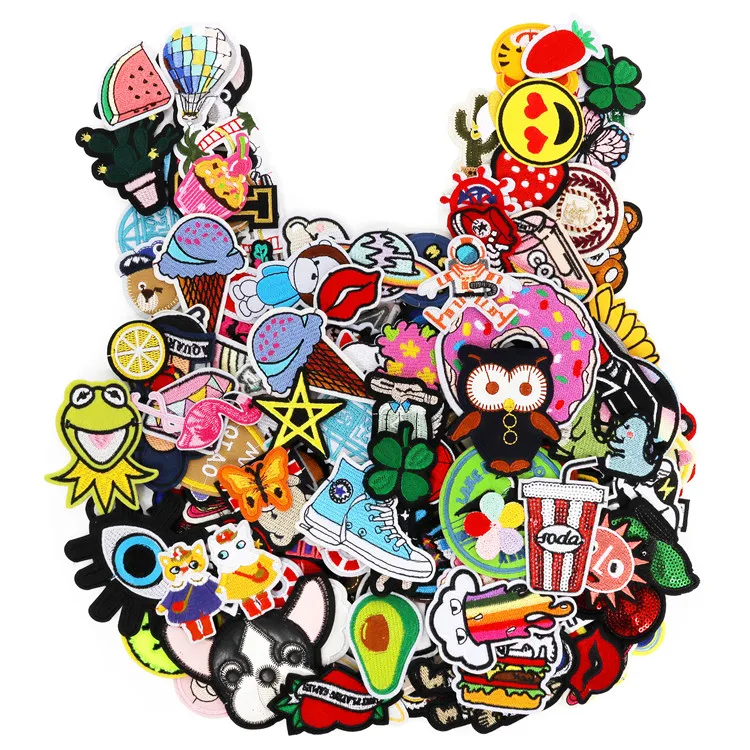 Accessories Assorted Size DIY Patches Logo Heat Transfer Embroidery Patch Flowers For Jackets Jeans Pants Backpacks Cloth